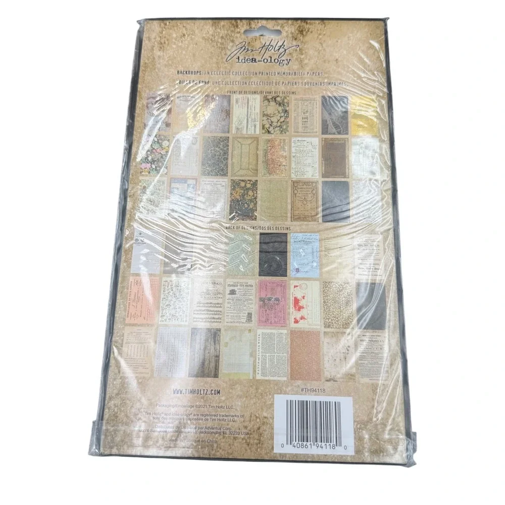 Tim Holtz Idea-ology Backdrops Volume 2 Paper 24 Double-Sided Sheets TH94118